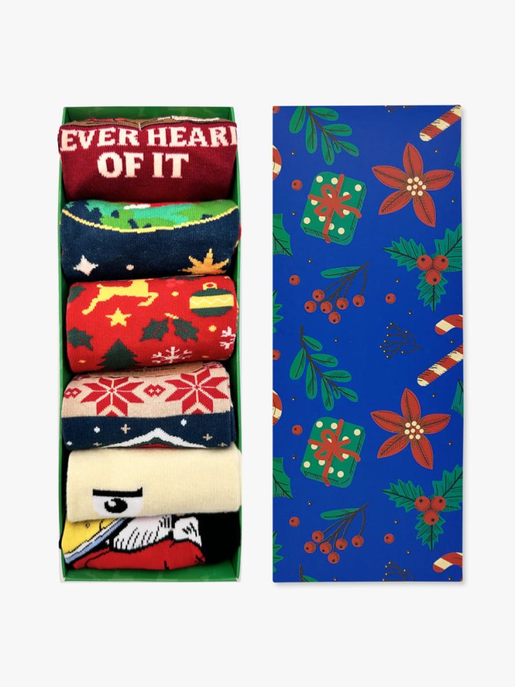 GIFT BOX Κάλτσες Βαμβακερές με Χριστουγεννιάτικα Σχέδια Mixed 6 Ζευγάρια NODO