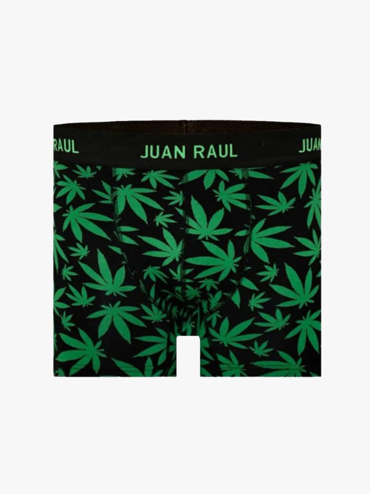 Ανδρικό Μποξεράκι Βαμβακερό με Σχέδια Marijuana Leaf JUAN RAUL