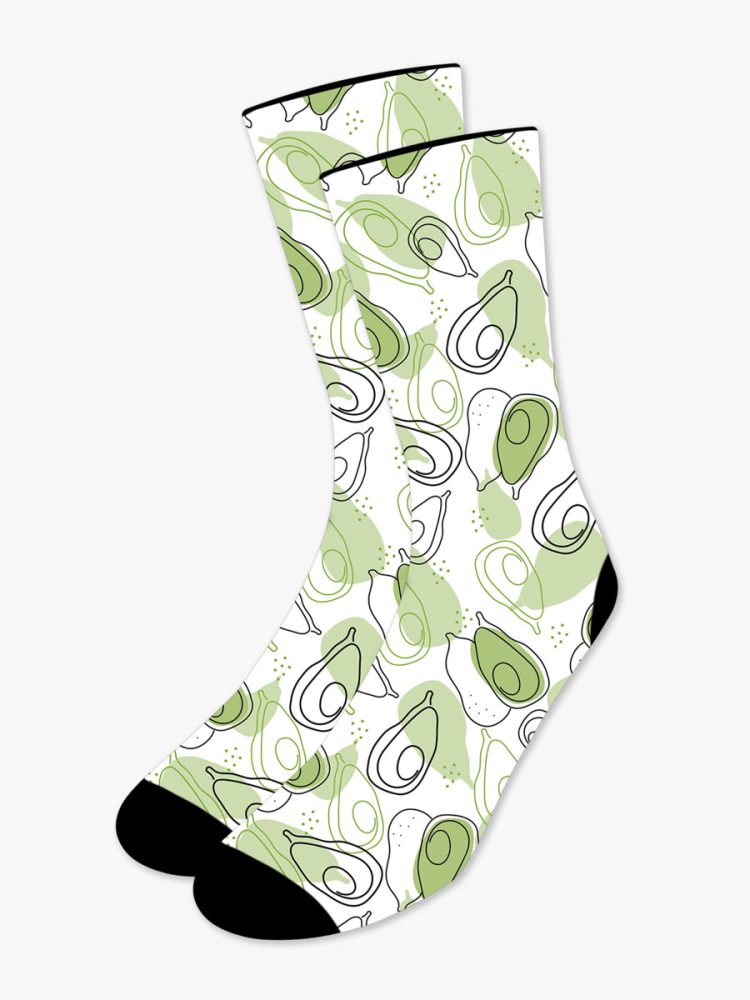 Κάλτσα Τυπωμένη με Σχέδια Avocado NODO
