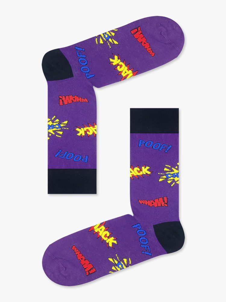 Κάλτσα Βαμβακερή με Σχέδια Comic Boom NODO