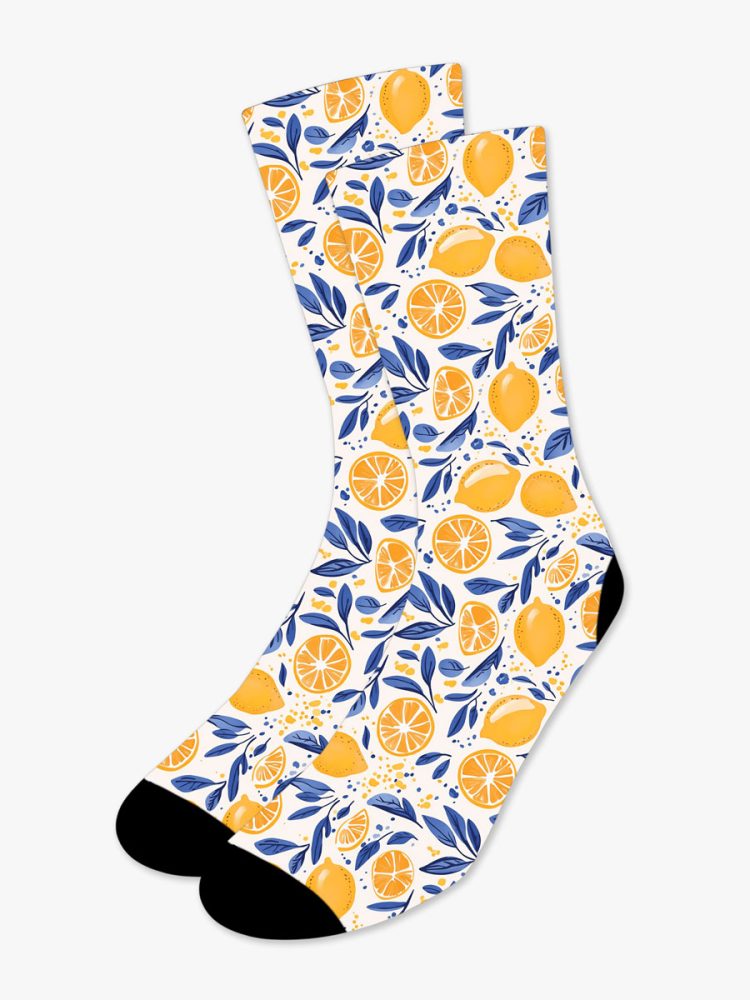 Κάλτσα Τυπωμένη με Σχέδια Orange Bliss NODO