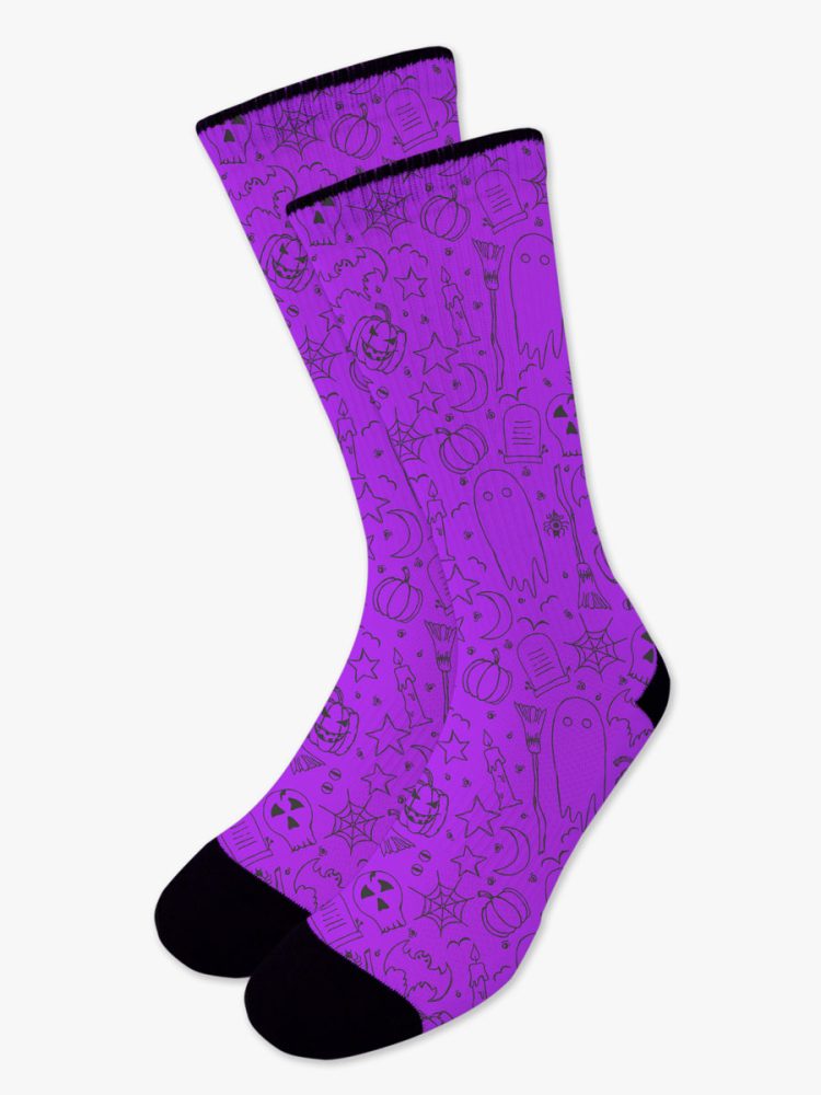 Κάλτσα Τυπωμένη με Σχέδια Purple Urban Mystery NODO