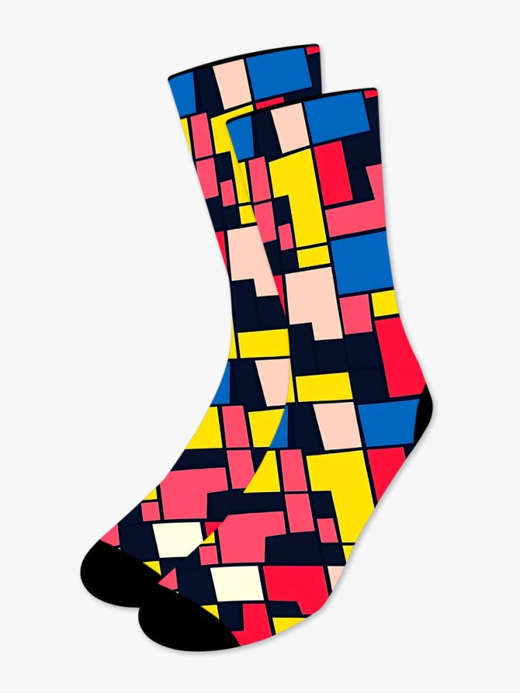 Κάλτσα Τυπωμένη με Σχέδια Color Block Vibes NODO