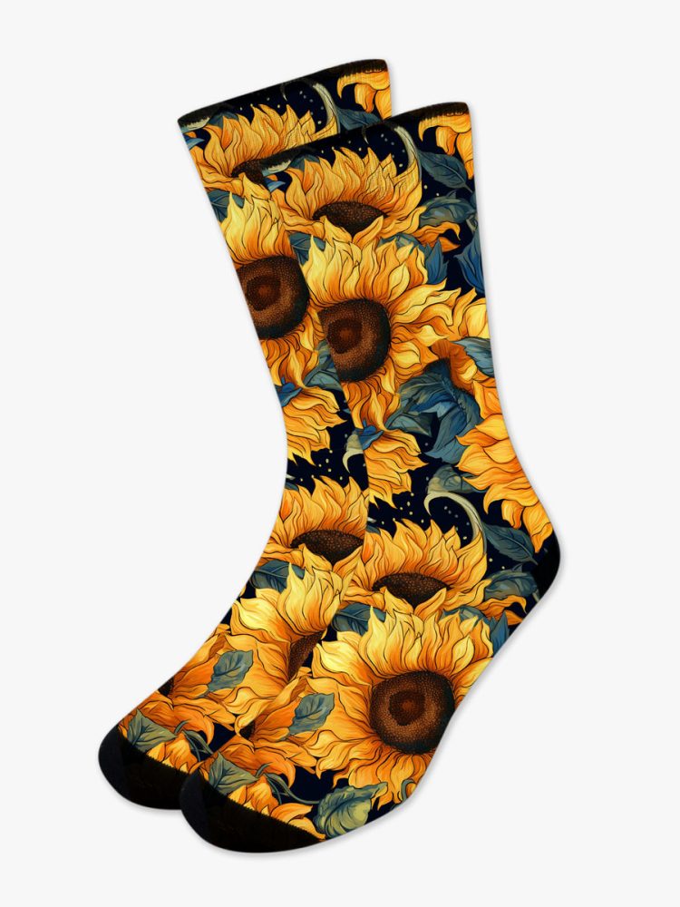 Κάλτσα Τυπωμένη με Σχέδια Van Gogh Sunflowers NODO