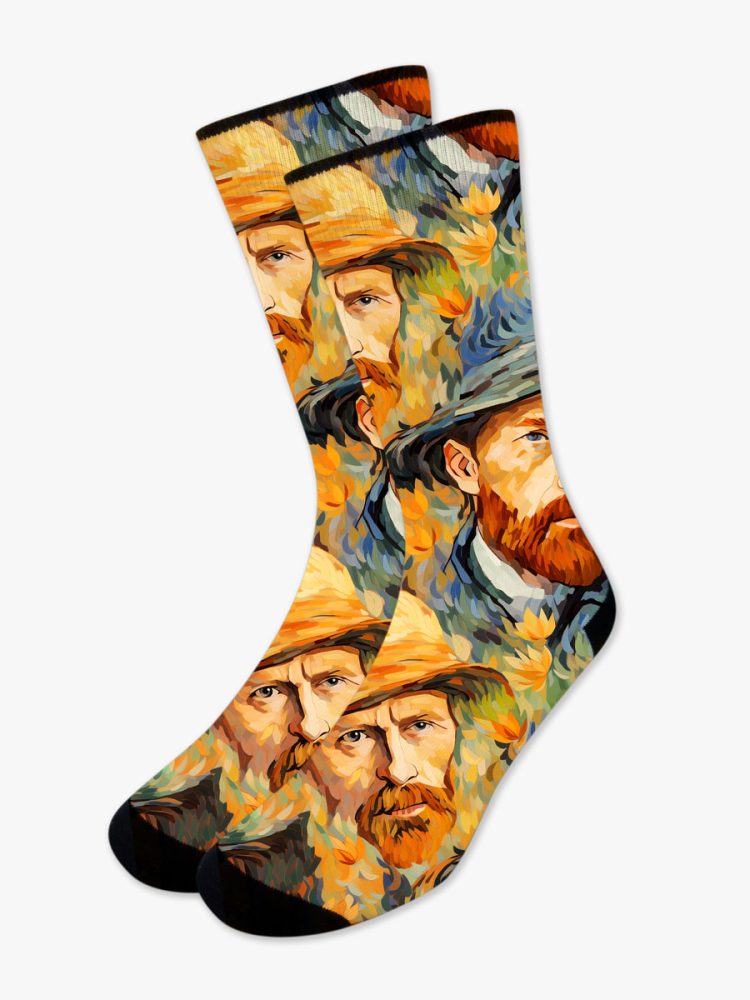 Κάλτσα Τυπωμένη με Σχέδια Van Gogh Portraits NODO