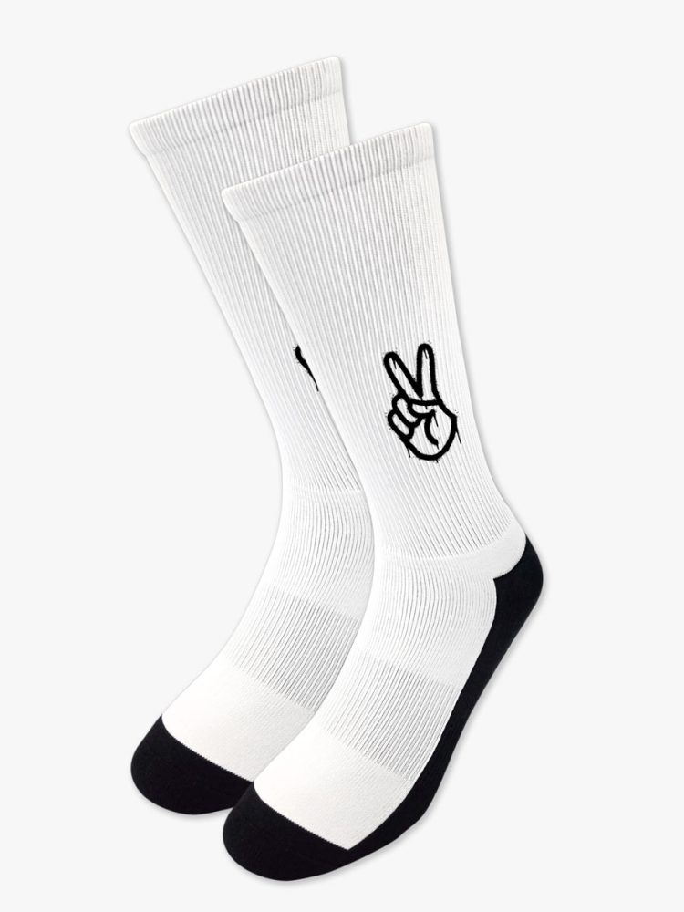 Αθλητική Κάλτσα Τυπωμένη με Σχέδια Peace Sign NODO