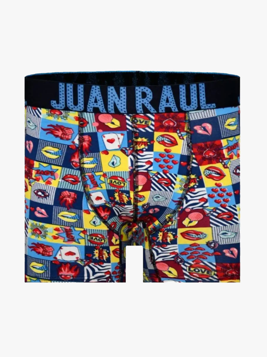 JUAN RAUL Ανδρικό Βαμβακερό Μποξεράκι με Σχέδια Comic Love JUAN RAUL Ανδρικό Βαμβακερό Μποξεράκι με Σχέδια Comic Love