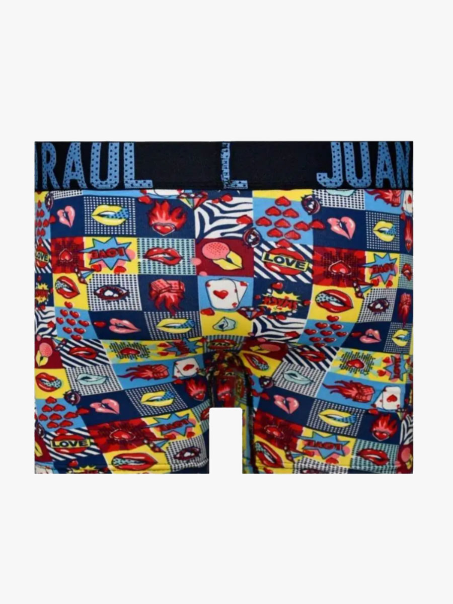JUAN RAUL Ανδρικό Βαμβακερό Μποξεράκι με Σχέδια Comic Love JUAN RAUL Ανδρικό Βαμβακερό Μποξεράκι με Σχέδια Comic Love - Image 2