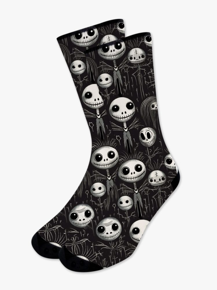 Κάλτσα Τυπωμένη με Σχέδια Spooky Faces NODO