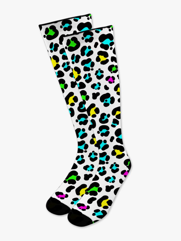 Ψηλή Αθλητική Κάλτσα Τυπωμένη με Σχέδια Wild Animal Print NODO