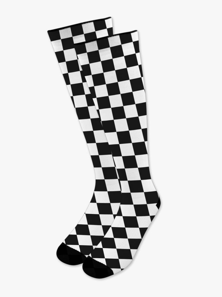 Ψηλή Αθλητική Κάλτσα Τυπωμένη με Σχέδια Checkmate Mood NODO
