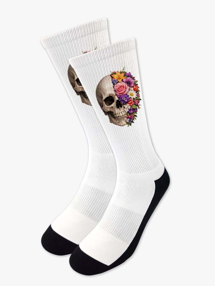 Αθλητική Κάλτσα Τυπωμένη με Σχέδια Skull Bloom NODO