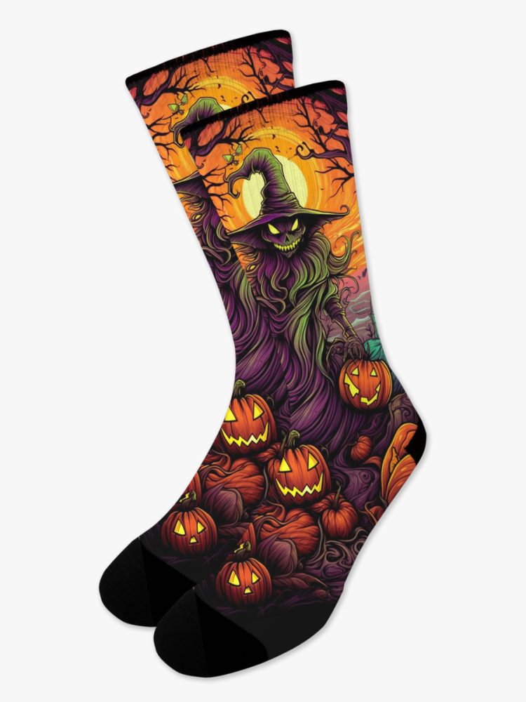 Αθλητική Κάλτσα Τυπωμένη με Σχέδια Wicked Pumpkins NODO
